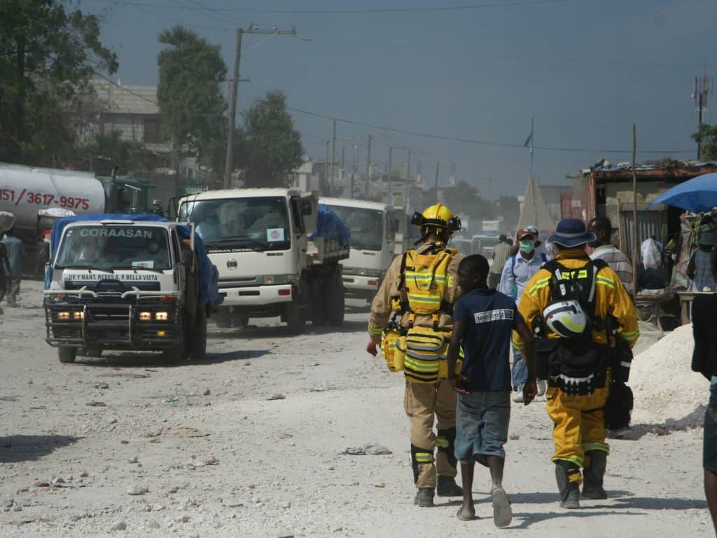 Destroyed streets in Port-au-Prince